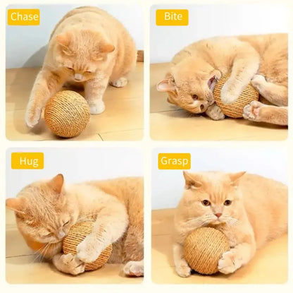 10CM Interactive Sisal Cat Scratching Ball Toy For Kitten Teeth Cleaning Anti Bite Cat Ball Sounding Toy Pet Supplies