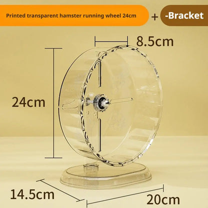 Silent Hamster Wheel Quiet Spinner Small Animals Running Exercise Wheels With Height Adjustable Stand For Syrian Dwarf Hamsters