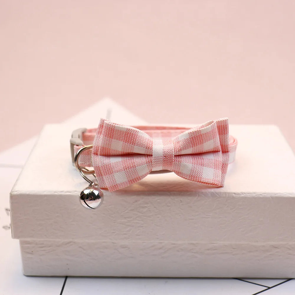 1PC Cute Cat Collar Small Puppy Cat Dog Collars Bow Kitten Collar Bowknot Necklace with Bell for Dog Cat Chihuahua Pet Supplies