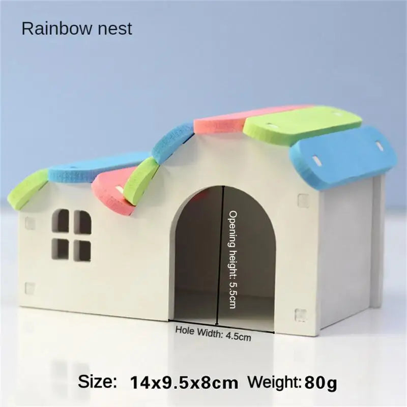 Hamster Slide Swing Seesaw Toy Pet Hamster House Villa Cage Ladder Exercise Toy For Hamster Mouse Rat Guinea Pig Assembled Toys