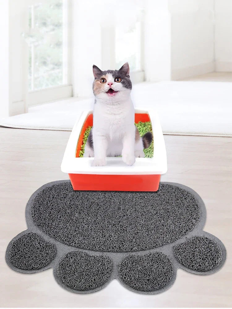 Waterproof Pet Litter Mat High Resilience Fiber Cat Layer Small Dog Feeding Pads Trapping Box Product Non-slip Cats Accessories