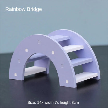 Hamster Slide Swing Seesaw Toy Pet Hamster House Villa Cage Ladder Exercise Toy For Hamster Mouse Rat Guinea Pig Assembled Toys