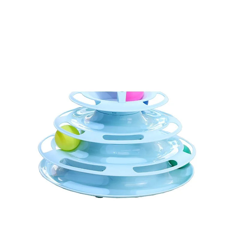 Cat turntable cat toy plastic turntable three-layer four-layer self-sport cat toy teasing cat stick to relieve boredom toys