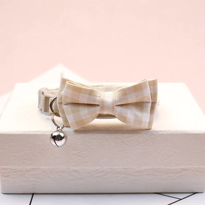 1PC Cute Cat Collar Small Puppy Cat Dog Collars Bow Kitten Collar Bowknot Necklace with Bell for Dog Cat Chihuahua Pet Supplies