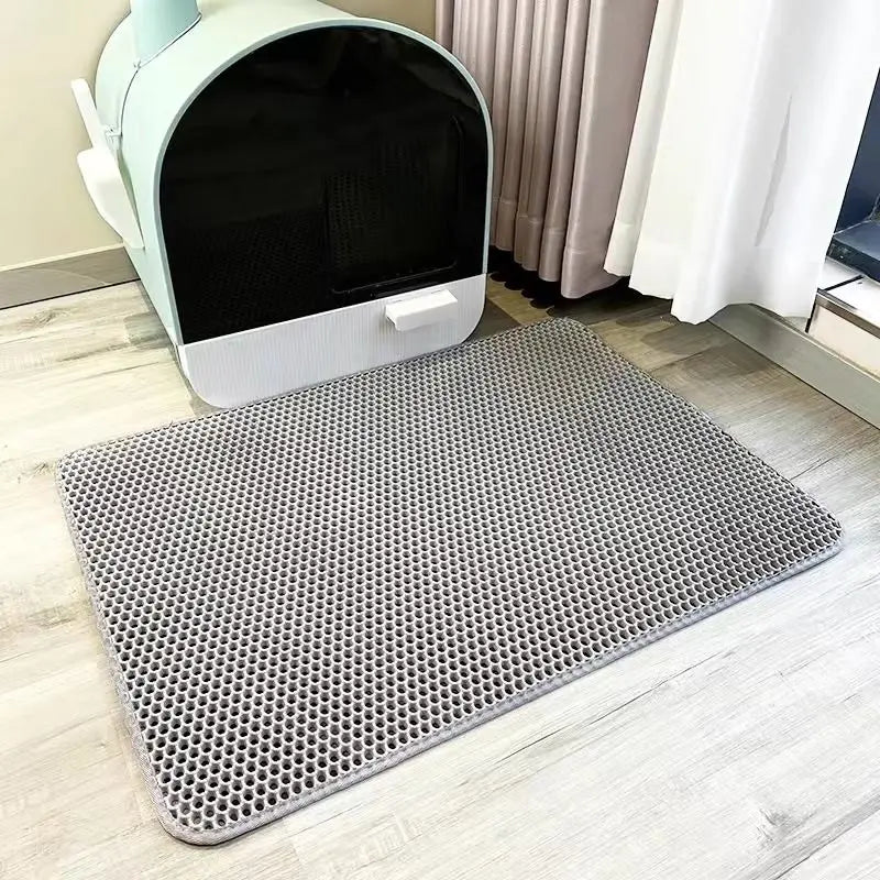 120X70CM Cat Sandbox Mat Cat Toilet Mat Non-slip Cat Litter Box Filter Mat Double layer Wear Resistant Big alfombra arenero gato