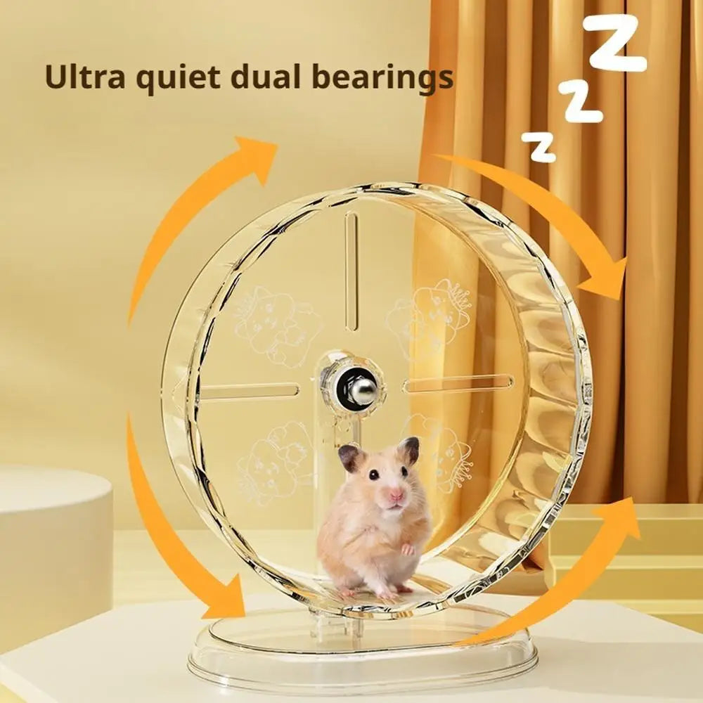 Silent Hamster Wheel Quiet Spinner Small Animals Running Exercise Wheels With Height Adjustable Stand For Syrian Dwarf Hamsters