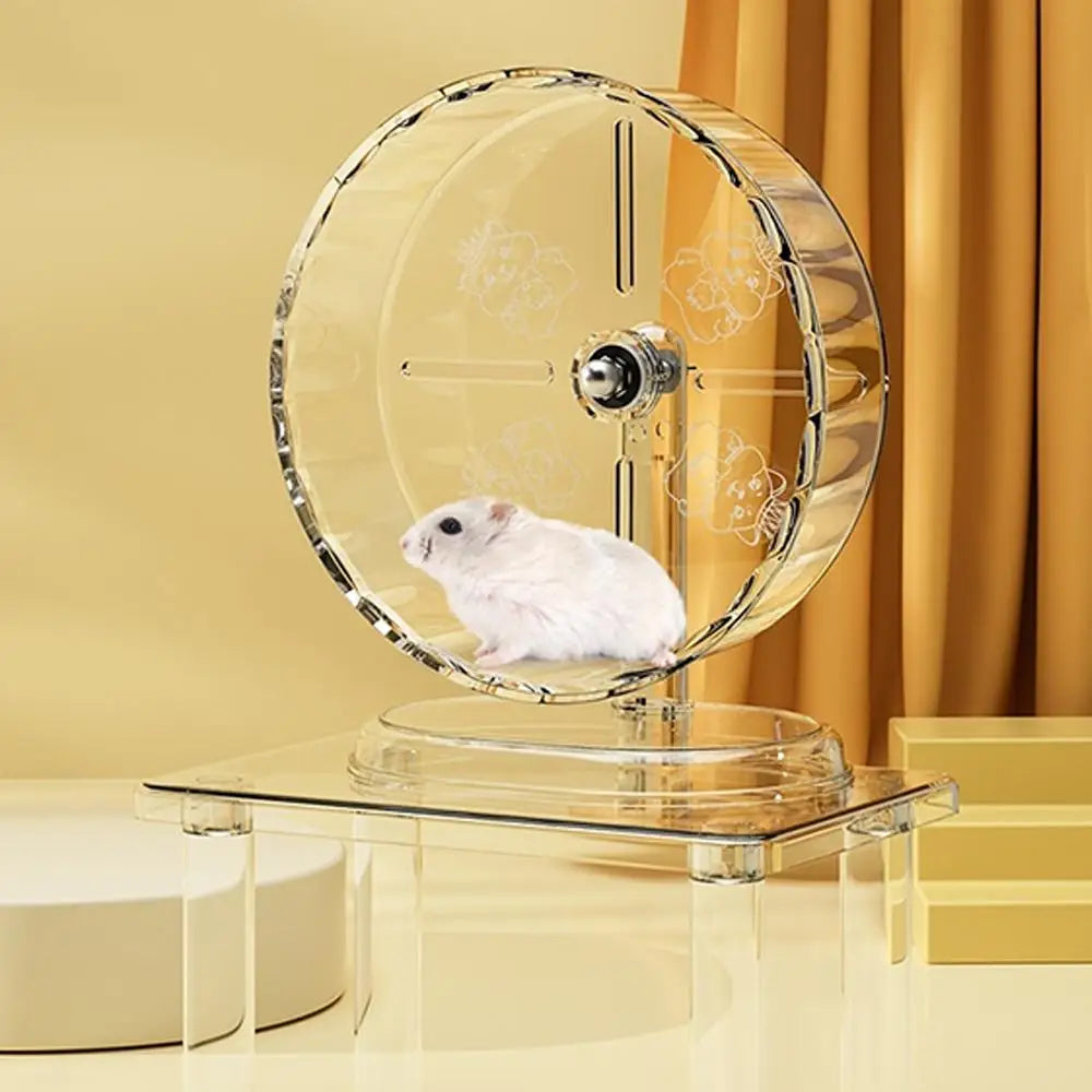 Silent Hamster Wheel Quiet Spinner Small Animals Running Exercise Wheels With Height Adjustable Stand For Syrian Dwarf Hamsters
