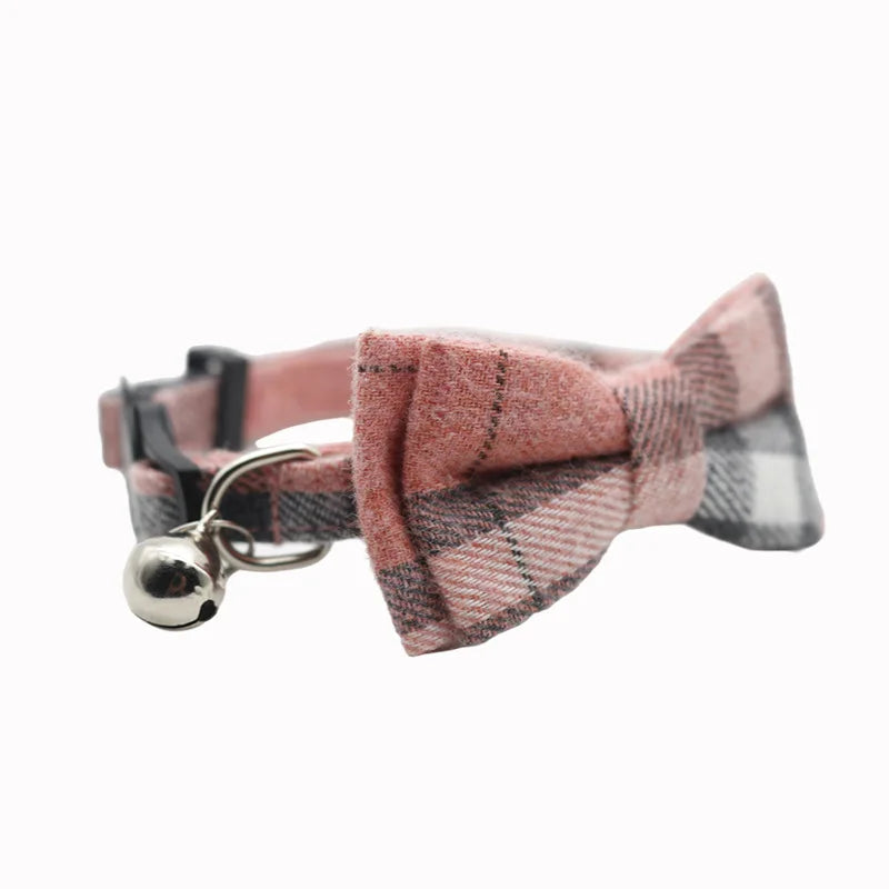 1PC Cute Cat Collar Small Puppy Cat Dog Collars Bow Kitten Collar Bowknot Necklace with Bell for Dog Cat Chihuahua Pet Supplies