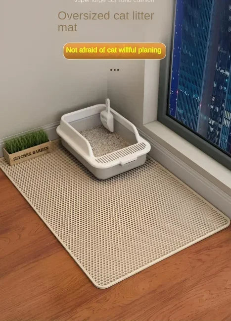 Double layer cat litter mat ，Wear-resistant, Waterproof, Non-Slip sand cat pads，Pet litter box，Washable cat beds，Pet accessoires