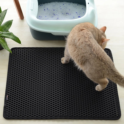 120X70CM Cat Sandbox Mat Cat Toilet Mat Non-slip Cat Litter Box Filter Mat Double layer Wear Resistant Big alfombra arenero gato