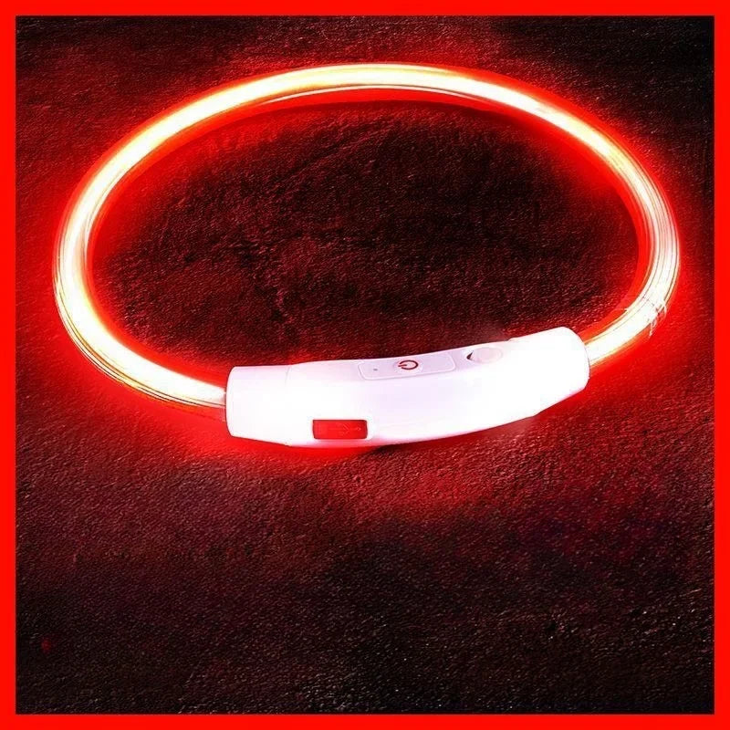 40/50/70cm Led dog collar USB rechargeable pet dog glow-in-the dark charging collar Luminous necklace collar safety night light