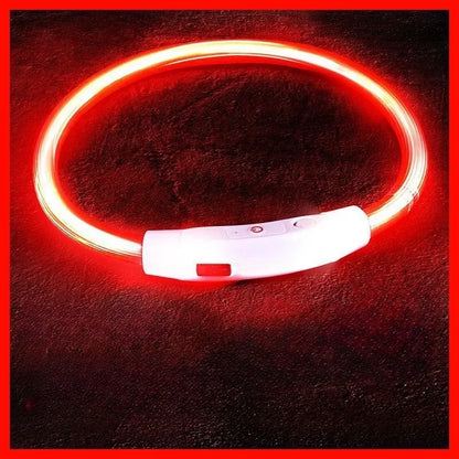40/50/70cm Led dog collar USB rechargeable pet dog glow-in-the dark charging collar Luminous necklace collar safety night light