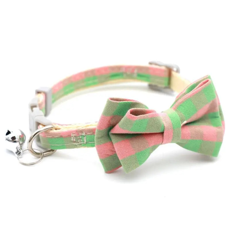 1PC Cute Cat Collar Small Puppy Cat Dog Collars Bow Kitten Collar Bowknot Necklace with Bell for Dog Cat Chihuahua Pet Supplies