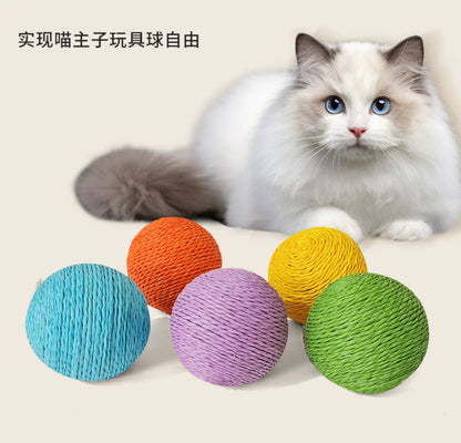 10CM Interactive Sisal Cat Scratching Ball Toy For Kitten Teeth Cleaning Anti Bite Cat Ball Sounding Toy Pet Supplies