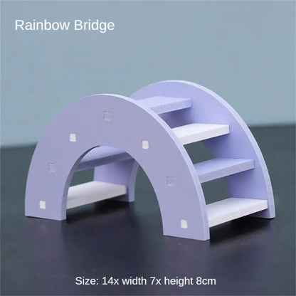 Hamster Slide Swing Seesaw Toy Pet Hamster House Villa Cage Ladder Exercise Toy For Hamster Mouse Rat Guinea Pig Assembled Toys