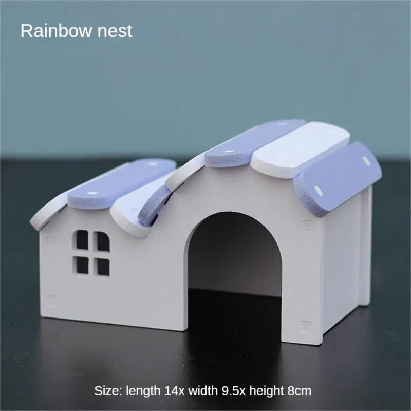 Hamster Slide Swing Seesaw Toy Pet Hamster House Villa Cage Ladder Exercise Toy For Hamster Mouse Rat Guinea Pig Assembled Toys