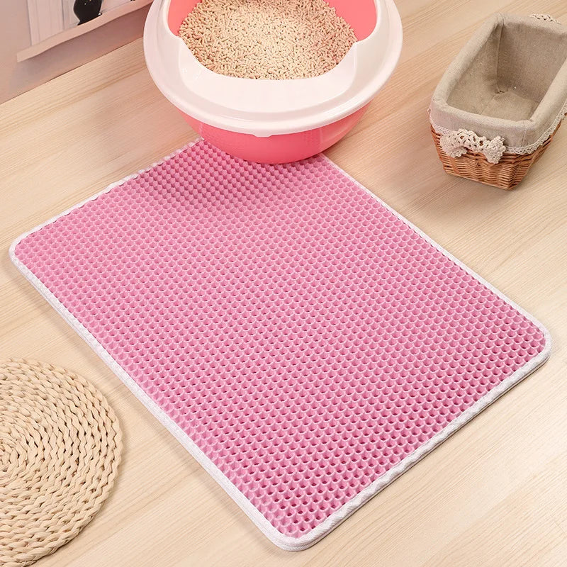 Pet Cat Litter Mat Double Layer Waterproof Urine Proof Non-slip Sand Cat Pad Washable Bed Mat Clean Pad Products Pet supplies