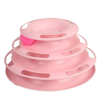 Cat turntable cat toy plastic turntable three-layer four-layer self-sport cat toy teasing cat stick to relieve boredom toys