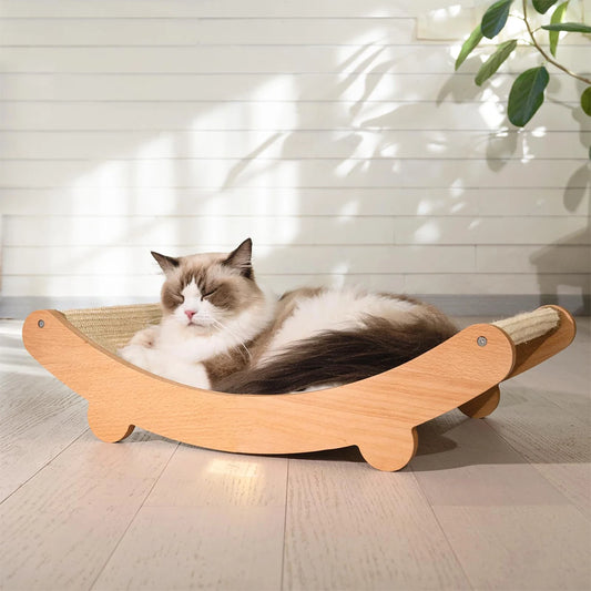 Wooden Cat Scratching Pads Multifuction Cats Sleeping Bed Detachable Wear-resistant Cat Scratch Board Kitten Grinding Cats Toys