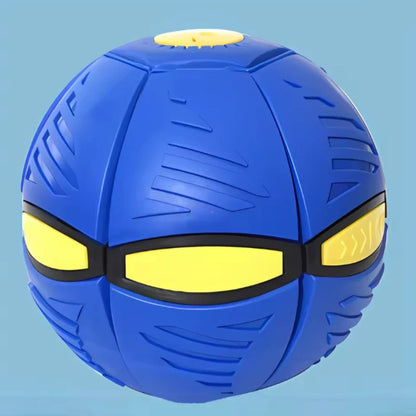 Pet Outdoor Fun Toys UFO Ball Magic Deformation Bouncing Ball Without LED Light Flying Puppy Toy Decompression Gift