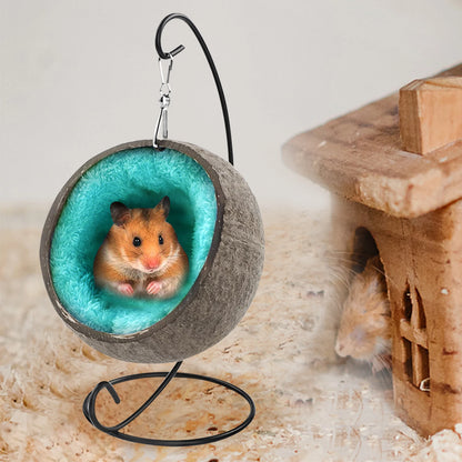 Hamster Coconut Hideout Suspension Coconut Shell Hamster Hideout Small Animal Suspension Coconut Hideout Habitat Decor Pet Cave