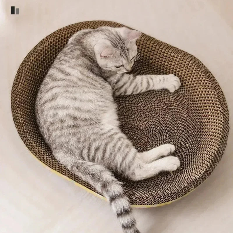 Cat Scratching Board Protect Furniture Grinding Claw Toys Oval Corrugated Paper Wear-resistant Cat Nest Cat Accessories