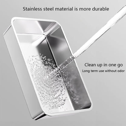 60CM Stainless steel cat litter box  Semi Enclosed Leak proof and odor proof Easy to clean Suitable for multi cat households