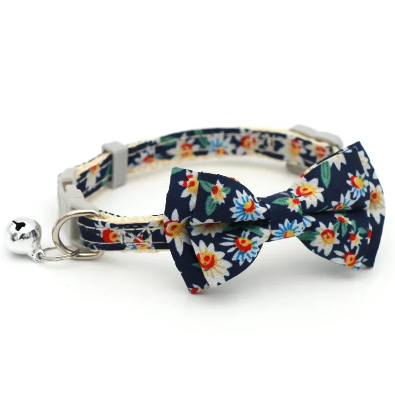 1PC Cute Cat Collar Small Puppy Cat Dog Collars Bow Kitten Collar Bowknot Necklace with Bell for Dog Cat Chihuahua Pet Supplies