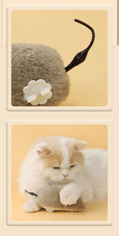 Fun and Interactive Plush Wind-Up Mouse Toy for Cats Dogs and Kids Mechanical Moving Animal Toy for Playtime and Pranks