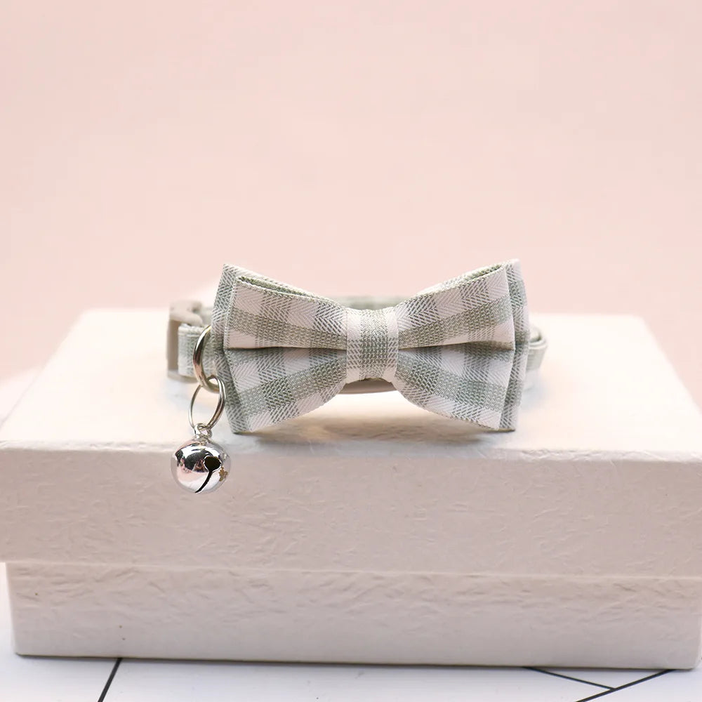1PC Cute Cat Collar Small Puppy Cat Dog Collars Bow Kitten Collar Bowknot Necklace with Bell for Dog Cat Chihuahua Pet Supplies