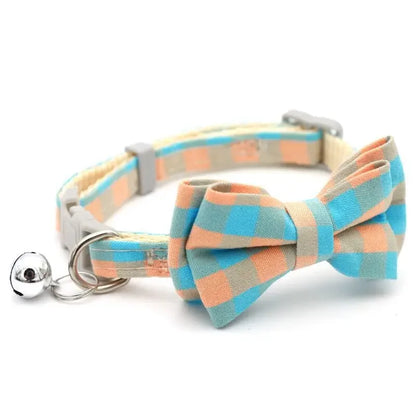 1PC Cute Cat Collar Small Puppy Cat Dog Collars Bow Kitten Collar Bowknot Necklace with Bell for Dog Cat Chihuahua Pet Supplies