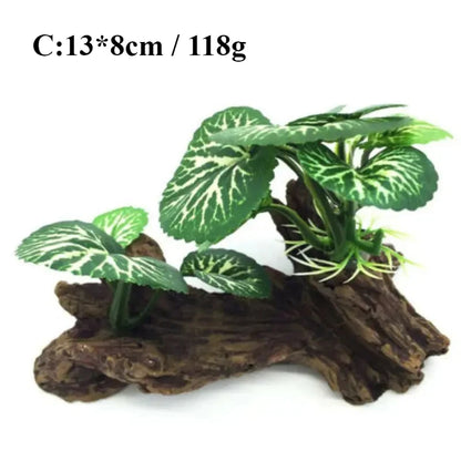 Plastic Artificial Turtle Tree Trunk Driftwood Aquarium Fish Tank Reptile Cylinder Making Roots Plant Wood Decoration Ornament