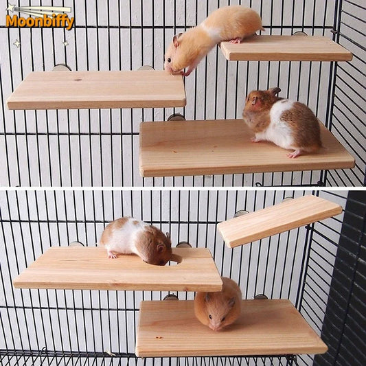 Pet Wood Stand Platform Hamster Guinea Pig Toys Paw Grinding Gerbils Springboard Pet Jumping Board Home Supplies