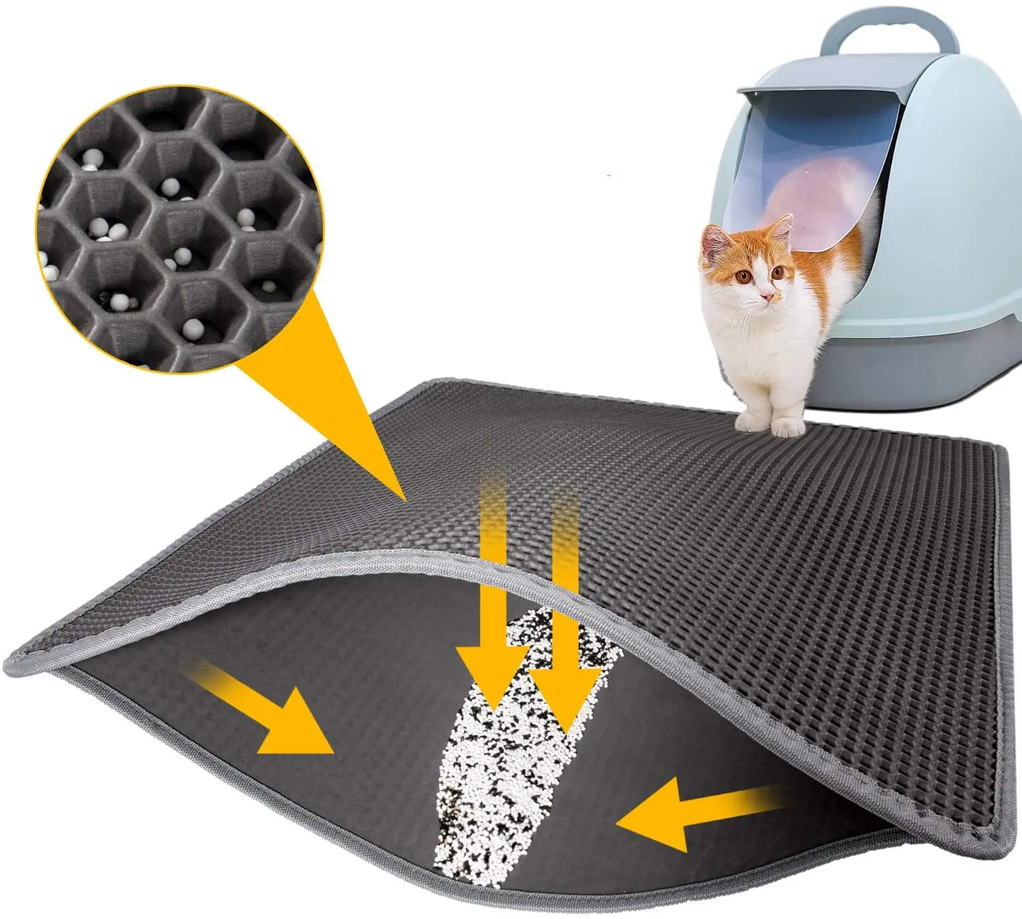 Pet Cat Litter Mat Double Layer Waterproof Urine Proof Non-slip Sand Cat Pad Washable Bed Mat Clean Pad Products Pet supplies