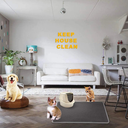 Pet Cat Litter Mat Double Layer Waterproof Urine Proof Non-slip Sand Cat Pad Washable Bed Mat Clean Pad Products Pet supplies