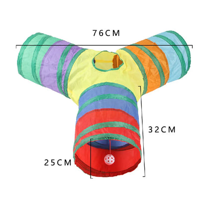 cat play tunnel interactive toy,hide and seek tunnel, portable&collapsible pop up cat tunnel for cats' instinct