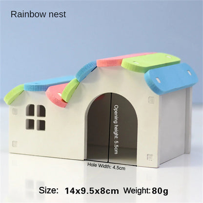 Hamster Slide Swing Seesaw Toy Pet Hamster House Villa Cage Ladder Exercise Toy For Hamster Mouse Rat Guinea Pig Assembled Toys