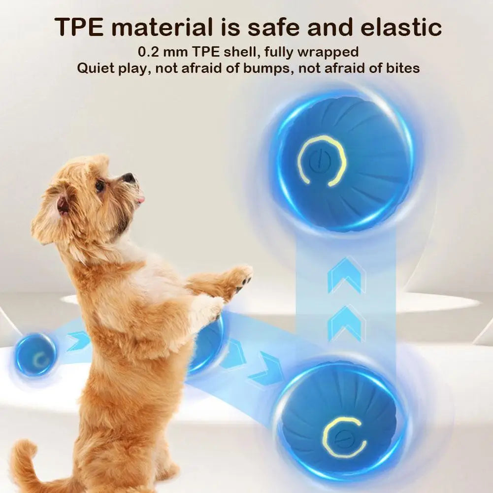 Automatic Moving Dog Toy Ball Smart Jumping Rotating Interactive Dog Chew Toy Ball for Puppy Ball Toys USB Charging