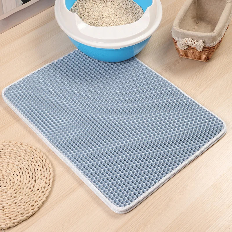 Pet Cat Litter Mat Double Layer Waterproof Urine Proof Non-slip Sand Cat Pad Washable Bed Mat Clean Pad Products Pet supplies