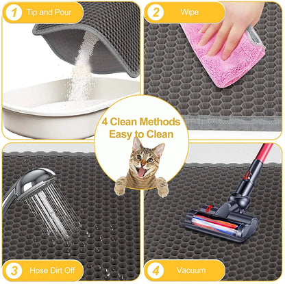 Pet Cat Litter Mat Double Layer Waterproof Urine Proof Non-slip Sand Cat Pad Washable Bed Mat Clean Pad Products Pet supplies