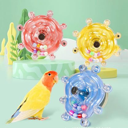 Interactive Parrot Toy Bird Cage Toy for Parrots Rotating Treat Dispenser,  for Mental Stimulation and Entertainment
