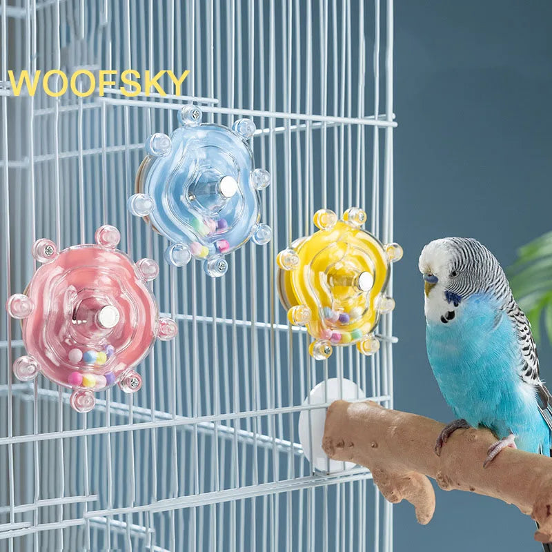 Interactive Parrot Toy Bird Cage Toy for Parrots Rotating Treat Dispenser,  for Mental Stimulation and Entertainment