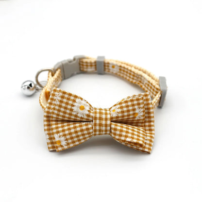 1PC Cute Cat Collar Small Puppy Cat Dog Collars Bow Kitten Collar Bowknot Necklace with Bell for Dog Cat Chihuahua Pet Supplies