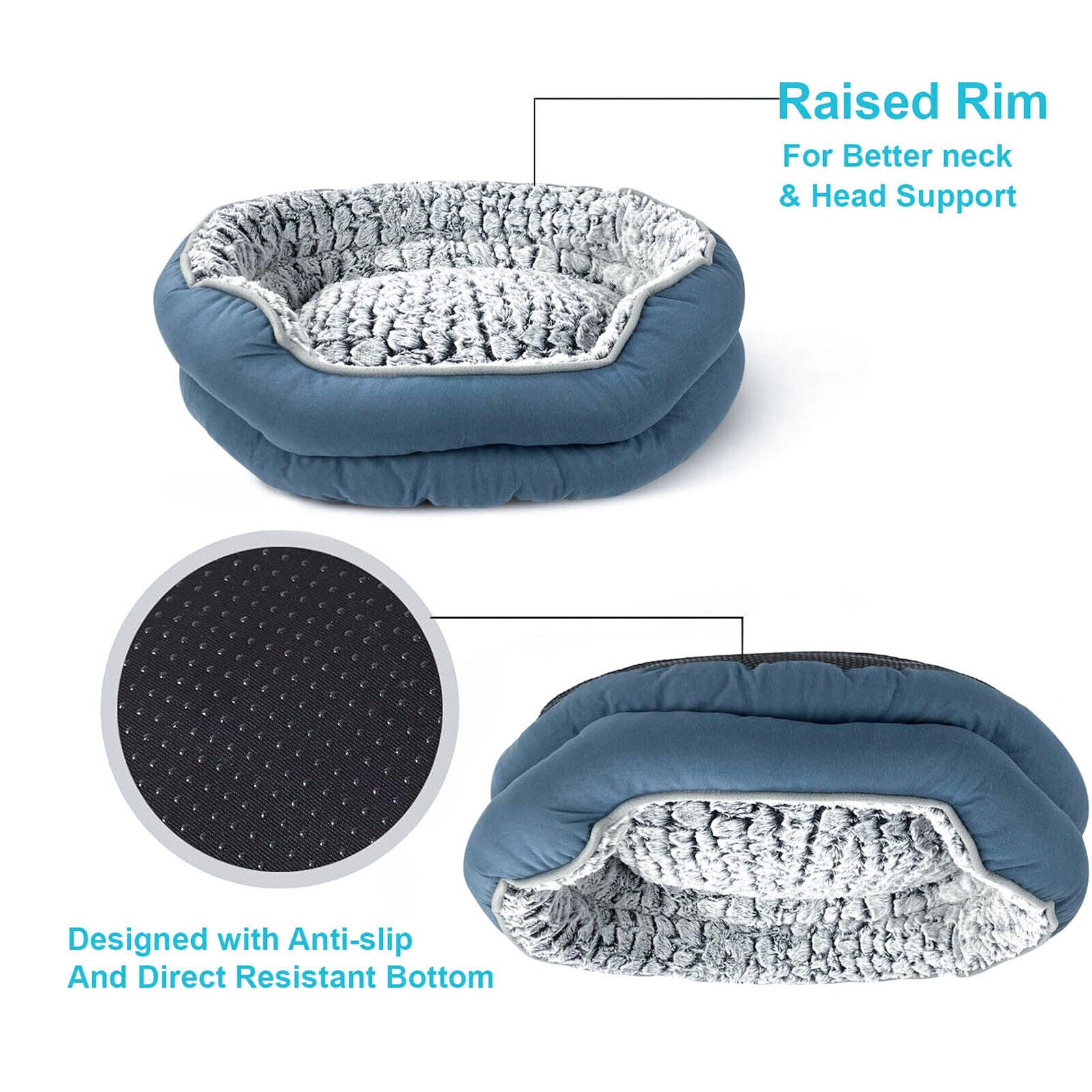 Pet Dog Bed Cat Beds Luxury Soft Washable Puppy Cushion Warm Pet Basket-S M L