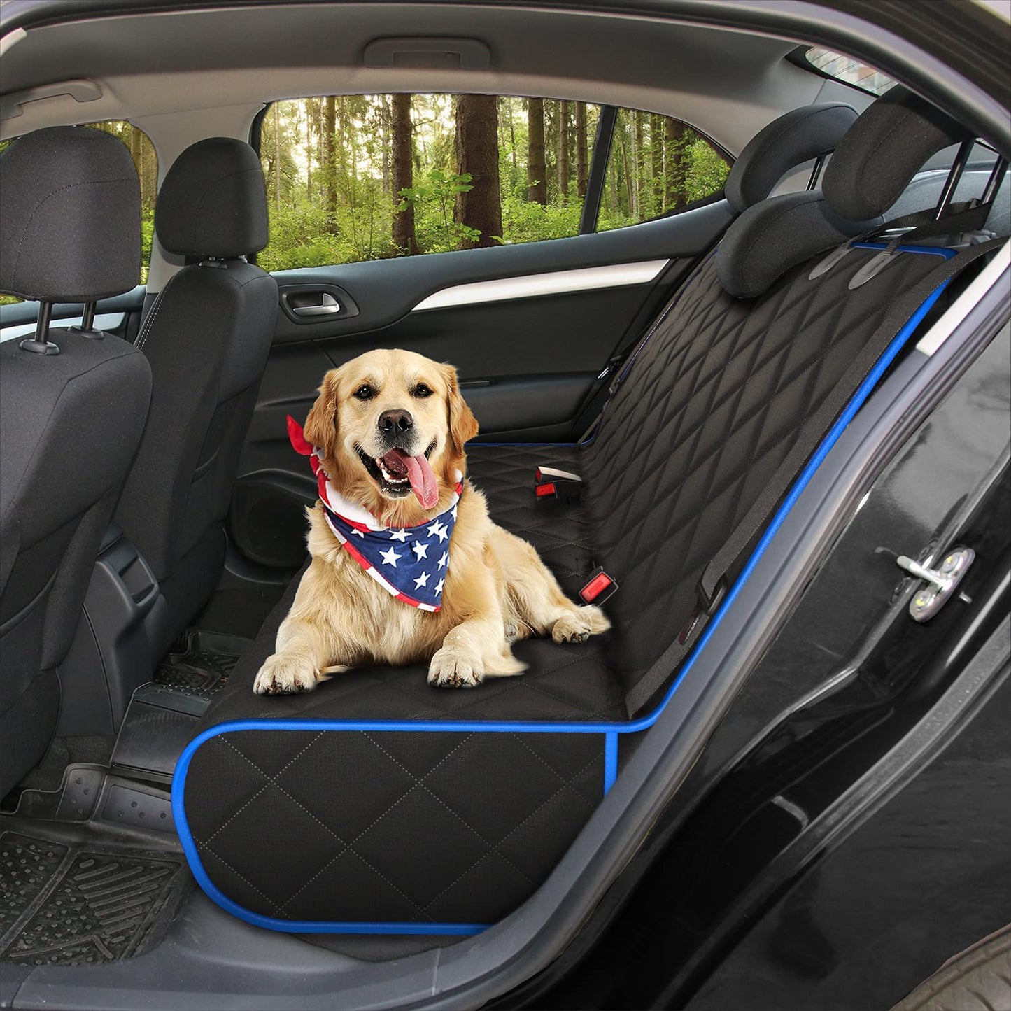 Active Pets Dog Car Seat Cover for Back Seat, Waterproof Vehicle Protector, Durable Scratch Proof Nonslip Pet Protection, Machine Washable, XL, Blue
