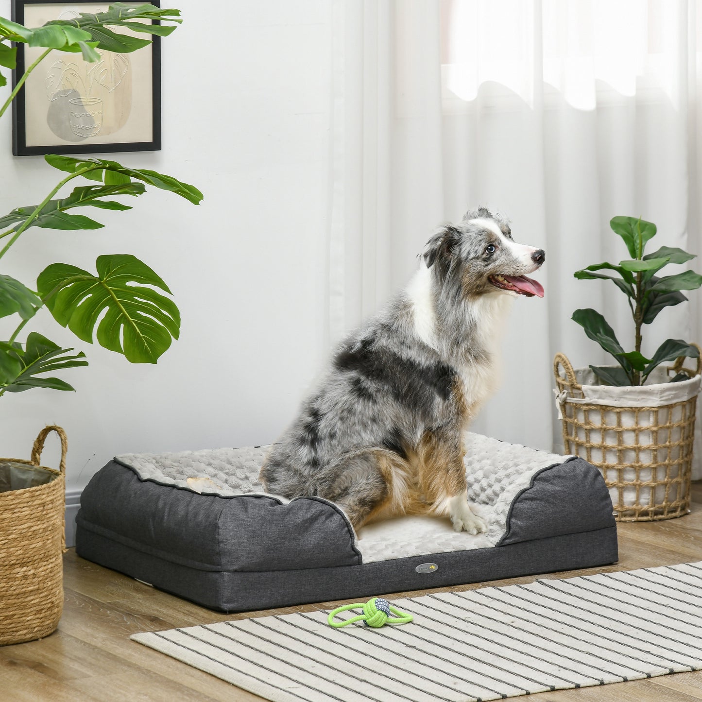 Calming Dog Bed Pet Bed W/ Anti-Slip Bottom