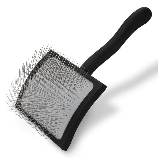 Chris Christensen Big K Slicker Brush for Dogs - Professional Grooming Tool for Goldendoodles, Labradoodles, and Poodles, Efficient Fluffing and Detangling, Large Size, Black